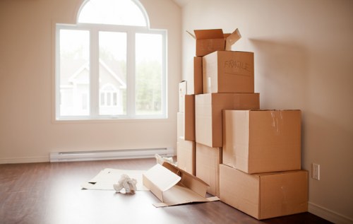 Safety-focused removal team checking access and protecting property